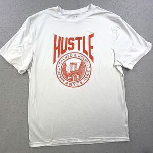 Old Navy Active T-Shirt Men’s L White Cloud Soft Performance Hustle NYC Graphic